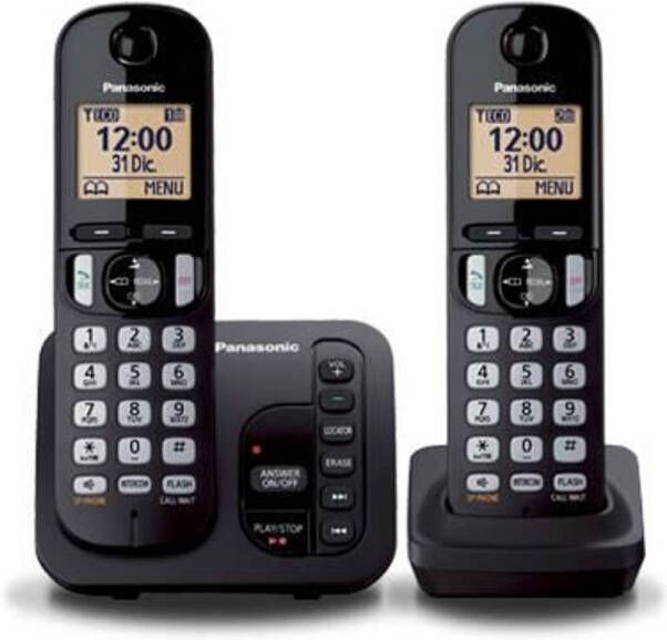 Panasonic Dect Telefoon Zwart Duo Met Antwoordapparaat