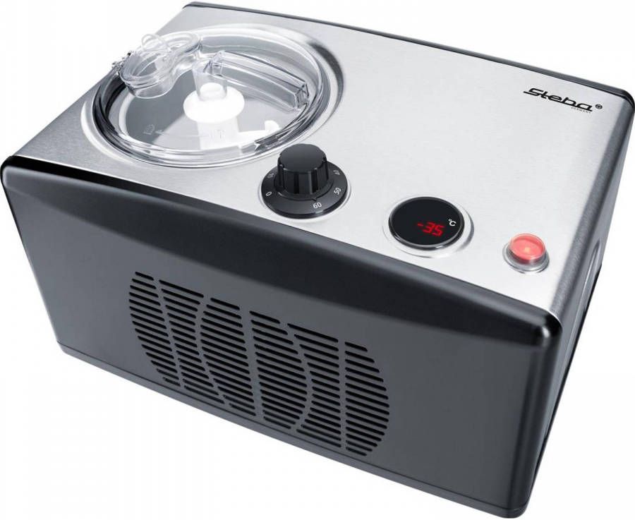 Steba Ic150 Roomijsmachine Met Compressor Zelfvriezend 1, 5l Rvs/zwart