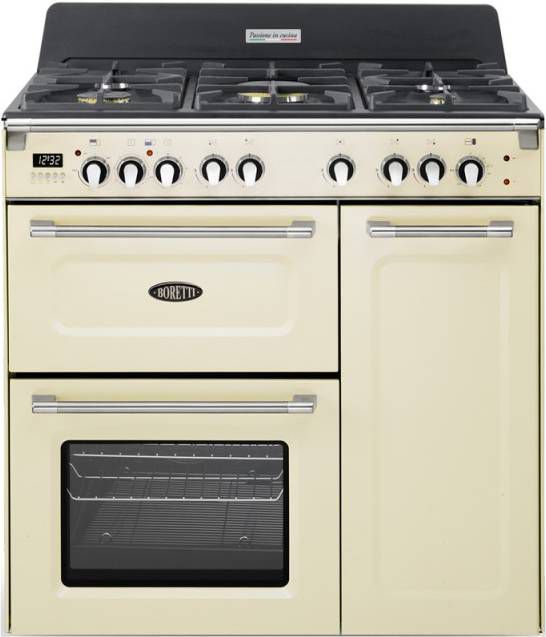 Boretti CFBG903OW gasfornuis met Dual Fuel wokbrander en drievoudige oven