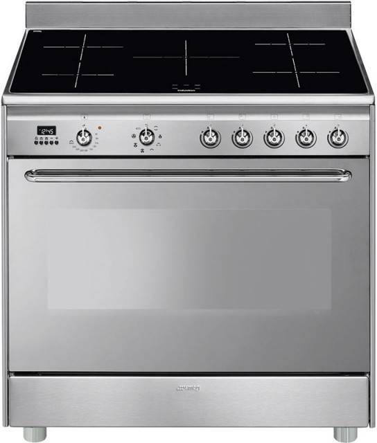 Smeg CG90IX9 inductie fornuis met Booster functie en grillfunctie...