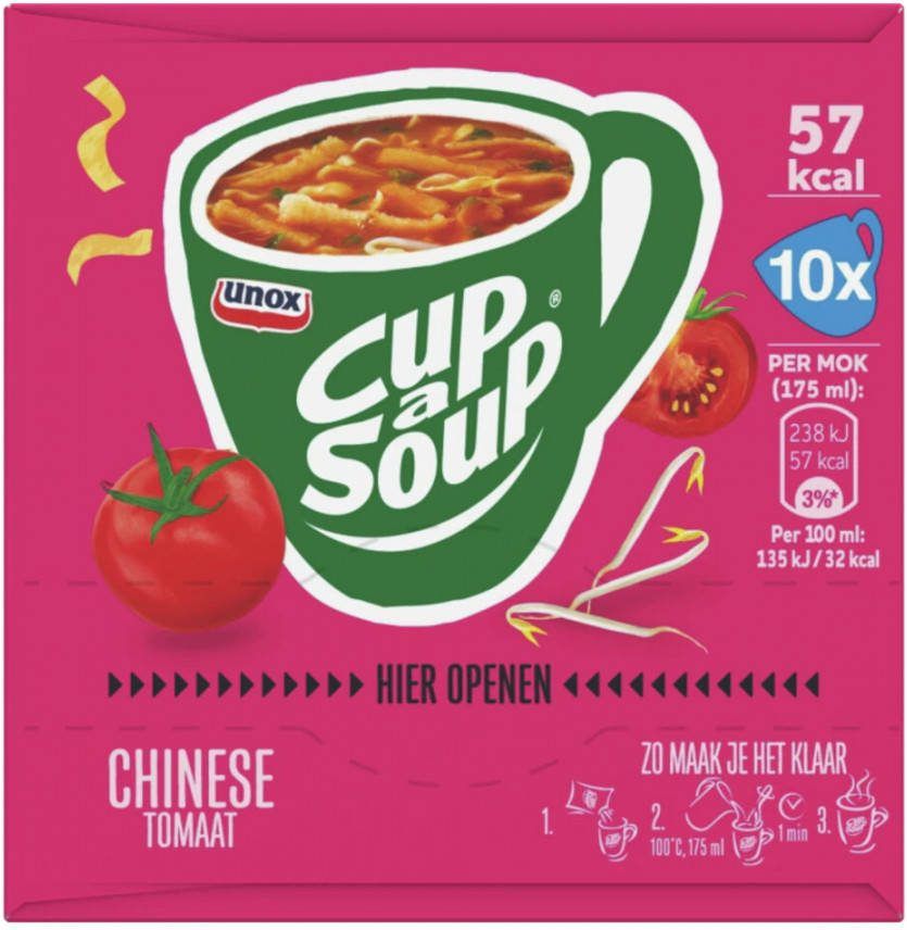 Unox 12x Cup a Soup Chinese Tomaat 3 x 175 ml
