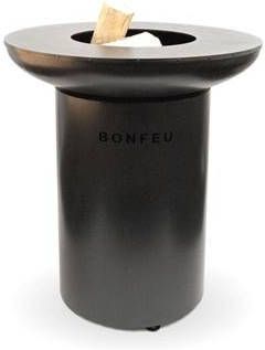 Bonfeu BonBiza 8001 Vuurschaal zwart met BBQ/bakplaat(hoogte 100 cm, diameter 45 cm )