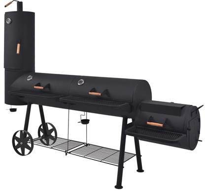 vidaXL Houtskoolbarbecue met onderplank XXXL zwart