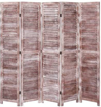 vidaXL Kamerscherm met 5 panelen 175x165 cm hout bruin