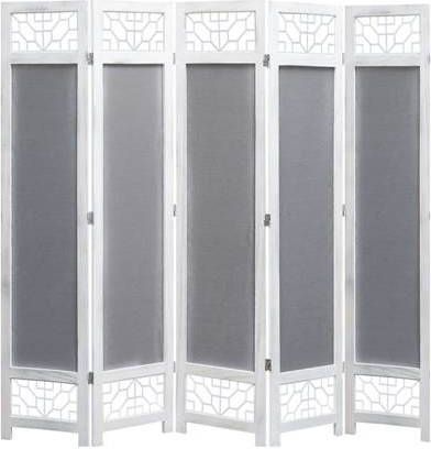 vidaXL Kamerscherm met 5 panelen 175x165 cm stof grijs