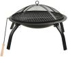 VidaXL Vuurplaats en barbecue 2 in 1 met pook 56x56x49 cm staal online kopen