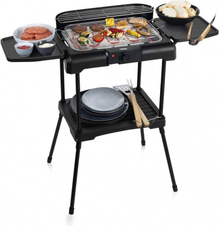 Princess BBQ met zijplanken elektrisch 2200 W zwart