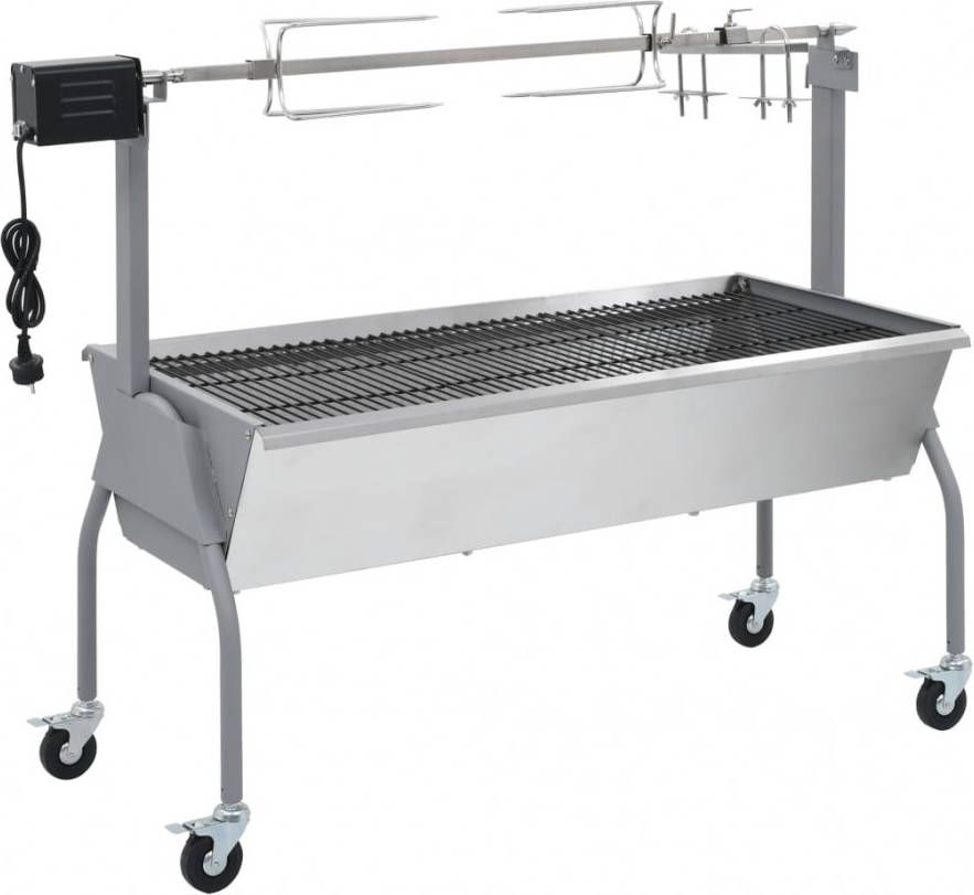 VidaXL Draaispit barbecue ijzer en roestvrij staal Draaispit barbecue ijzer en roestvrij staal online kopen