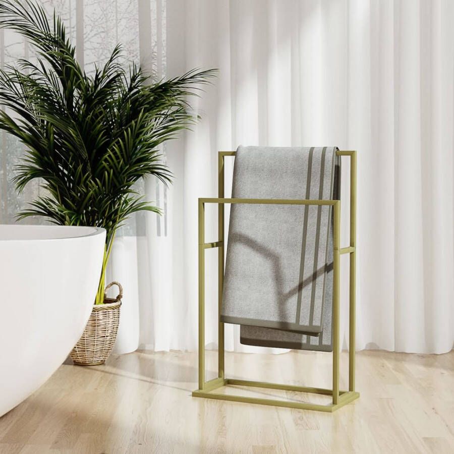 vidaXL Handdoekenrek vrijstaand 48x24x78, 5 cm ijzer goudkleurig