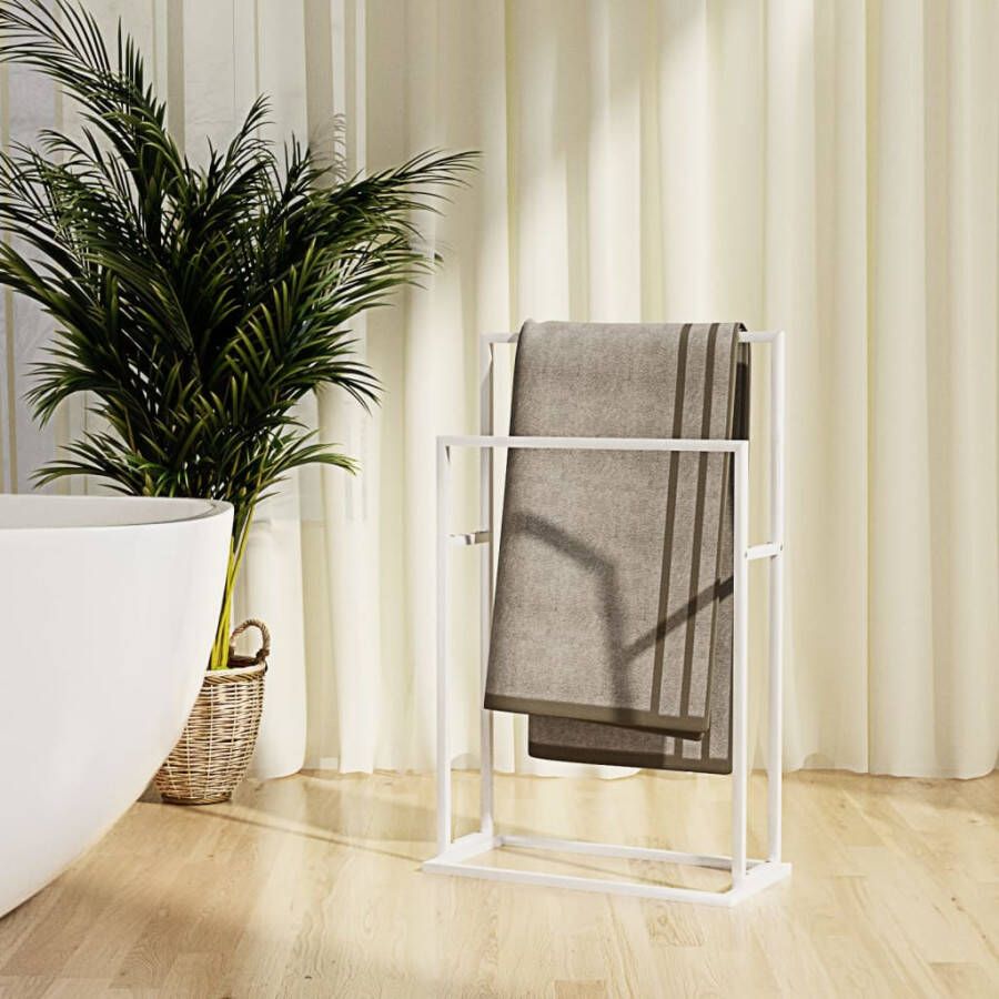 vidaXL Handdoekenrek vrijstaand 48x24x78, 5 cm ijzer wit